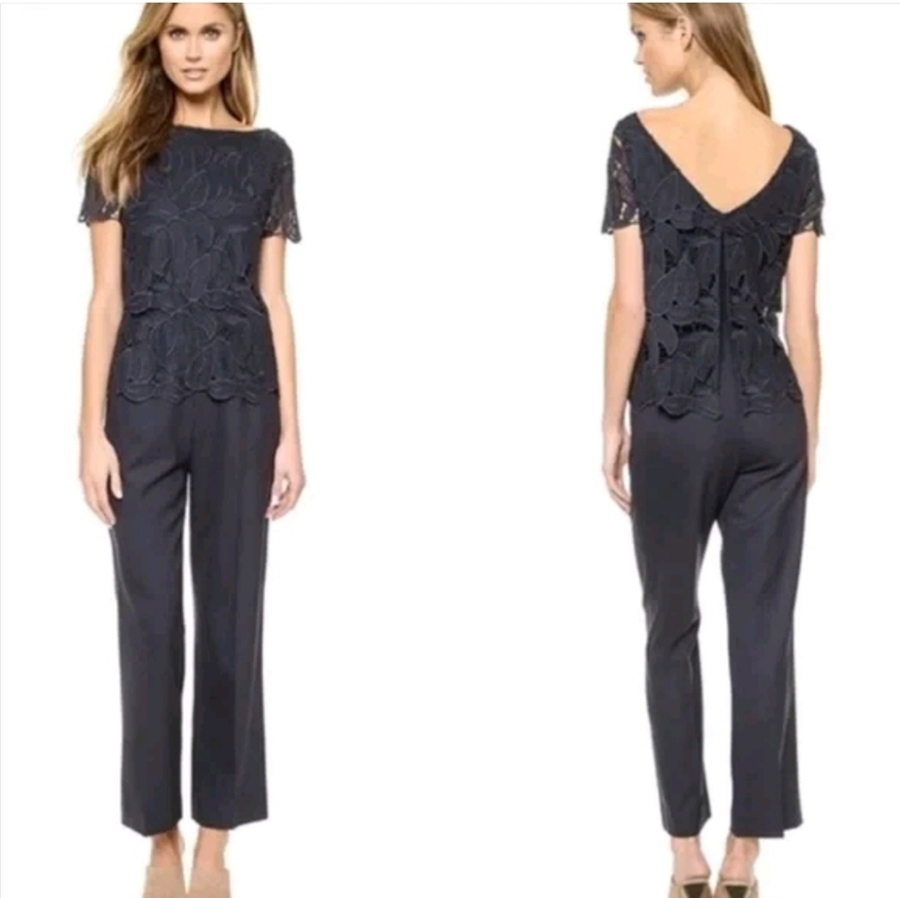 Tory Burch Navy Lace Jumpsuit Size 4 Excellent